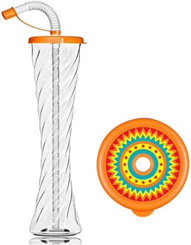FIESTA CUPS Plastic Party Goblets for Slush Soda Juices Cool Drinks 350ml 12oz (Orange, 4 boxes - 216 cups)