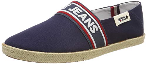 Hilfiger Denim Tommy Jeans Stripe Summer Shoe, Zapatos de Cordones Oxford para Hombre, Bleu, 45 EU
