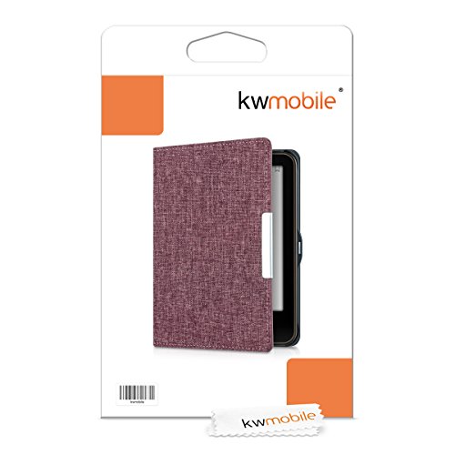 kwmobile Hülle für Tolino Vision 1 / 2 / 3 / 4 HD – Flipcover Case eReader Schutzhülle – Bookstyle Klapphülle Stoff Design Pink - 7