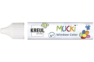‎INNSPIRO Kreul 24401 - Mucki Window Color, farblos, 29 ml Pen, Fenstermalfarbe auf Wasserbasis, parabenfrei, glutenfrei, laktosefrei, vegan, leicht vermalbar, auswaschbar