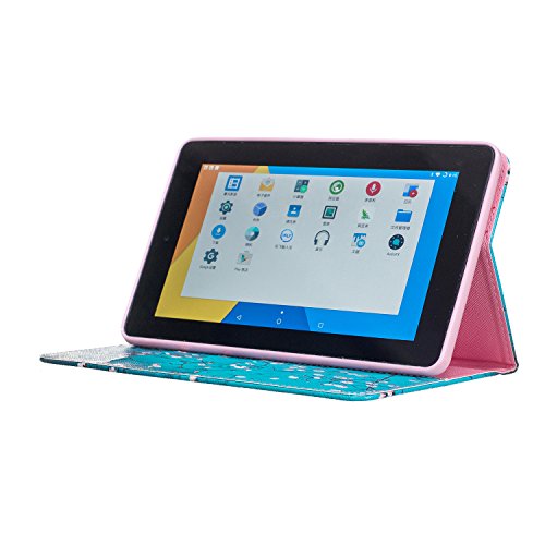 Für Amazon Fire 7 Hülle,SKYXD Leder Klappbar PU Folio Klappbar Schutzhülle [Auto Schlaf/Wach Funktion] Standfunktion Magnet Klapphülle Zubehör Handy Tasche für Amazon Fire 7 (7 Zoll-2015 Modell) Case Bookstyle Flip Leather Cover – Blumen - 4