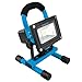 Produktbild NINETEC 10W LED Akkuflutlicht Fluter Lampe Außen Strahler kabellos Baustrahler tragbar IP65 Wasserfest Spritzwasser geschützt USB-Anschluss Blau
