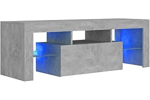 vidaXL Mobile Porta TV con Luci LED Grigio Cemento 120x35x40 cm