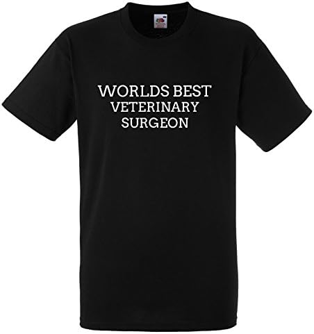 Worlds Best Veterinary Surgeon Funny Gift T Shirt Medium Black Tee With White Print