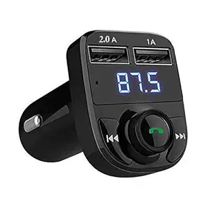 YIXU Car X8 Bluetooth FM Transmitter nds-FreKit in-Car Radio Adapter Dual USB Rapid Fast Charger Compatible with All Smartphones Supports Calling and USB MP3 Player TF Card and U Disk