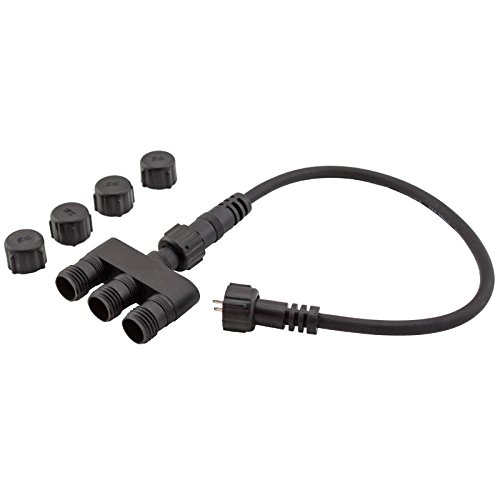3 Wege Verteiler, Mehrfachstecker für 12V Niedervoltstecksystem IP44, für LED-Beleuchtung und Pumpen, für Außenbereich, Outdoor, Gartenleuchten