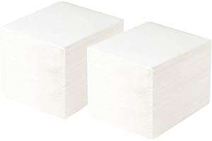 JINYUDOME Cocktail Napkins Linen Feel Airlaid Napkins for Wedding,Party, Restaurant,20×20cm,Pack of 100(White).