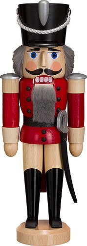 Nussknacker "Husar" ca. 28 cm Esche lasiert rot