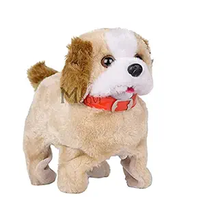 MANVI Walking and Jumping Puppy Baby Toy, Waging Tail Puppy, Battery Operated Back Flip Jumping Dog with Sound and Music, Best Gift for Toddlers and Kids