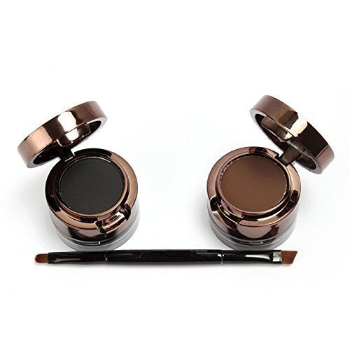 VONISA 4 in 1 Gel Eyeliner und Augenbrauen Puder Satz Beauty Kosmetik Make-up Gel Creme Augen Liners braun und schwarz mit Make-up Lidstrich Pinsel + Katze Shaping Eyeliner Stencils Sticker Pinsel + Katze Shaping Eyeliner Stencils Sticker - 4