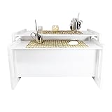 3 in 1 Multifunktionales Kindermöbel Set Bestehend Aus einem Multifunktionalen Kindertisch und eine Multifunktionale Kindersitzbank oder ein Multifunktionales Nest von zwei Couch- Beistelltischen für Erwachsene, aus Massivem Buchenholz Weiß Lackiert - 6