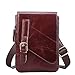 Produktbild WHWH Vintage Leder Herrentaschen Sportbekleidung Gürtel Handytasche Multifunktions-Umhängetasche Crossbody Brusttasche Wasserdichter Diebstahlschutz,Red Brown-OneSize