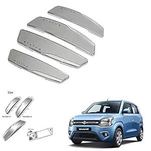 JAINFAM Status High Gloss Premium Door Edge Guards Set of 4-(Made in Korea) - Silver for Maruti Wagon R 2019