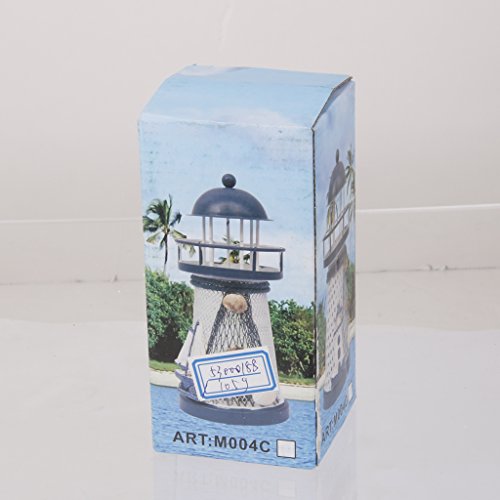 Gazechimp Vintage 13.5cm Metall Leuchtturm mit LED Leuchte Tisch Haus Dekoration - 3