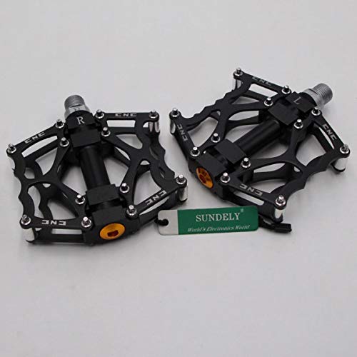 SUNDELY® 9/16” Black Mountain Bike Platform Pedals Flat Sealed Bearing Bicycle Pedals
