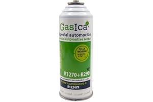 HOP PARTS GASICA R1234yf ECO 🔧 Gas Refrigerante para Aire Acondicionado de Coche | 1 Botella de 226g | Recambio Compatible con Vehículos desde 2016 | Recarga AC Automoción | Carga Limpia, Ecológica y Eficaz