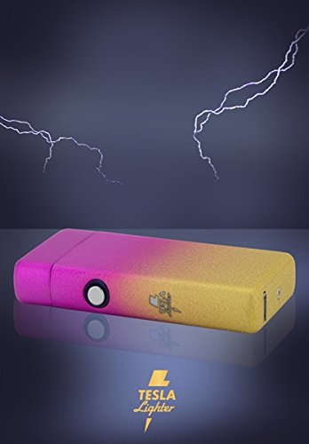 Tesla Lighter T08 Lichtbogen Feuerzeug USB Feuerzeug Arc Lighter elektronisches Feuerzeug wiederaufladbar Double-Arc verschiedene Farben und Muster (Farbverlauf Lila Orange) - 6