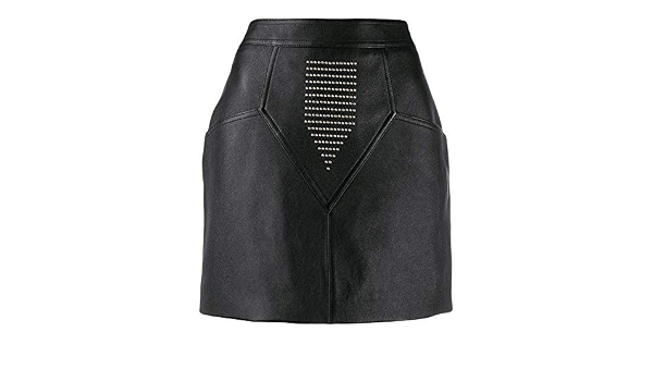 Gonna in pelle con borchie in pelle : Amazon.it: Abbigliamento