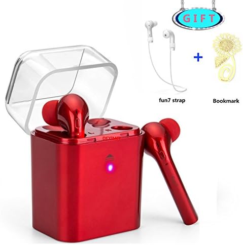 Truly Wireless Earbuds, Mini Noise Cancelling Headset with Mic, Sweatproof, Charging case for iPhone 7p 7 6sp 6s 5s, Samsung, LG Smartphone - Twins