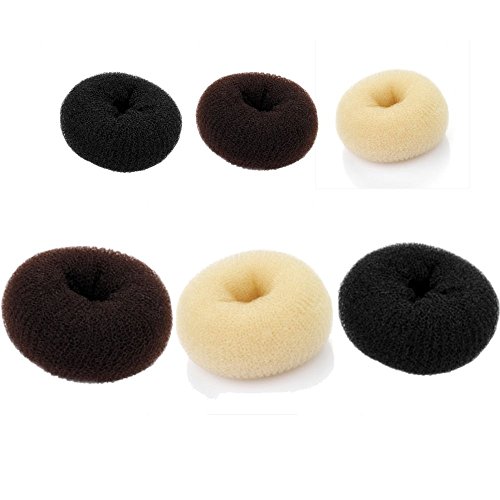 9cm Medium Dark Brown Bun Ring Shaper Hair Former Doughnut Donut