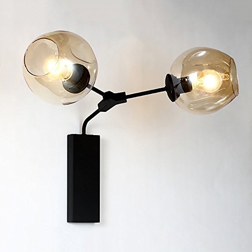 Preisvergleich Produktbild GBYZHMH Energieeinsparung verstellbare Wandleuchte---- Postmoderne Bügeleisen Glasschirm kreative Wand Lampe am Bett Gang Wandleuchte (nicht die Lichtquelle) (Farbe: B)