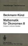 Image de Mathematik für Ökonomen III: Analysis in mehreren Variablen (Heidelberger Taschenbücher)