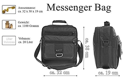 Arbeitstasche Schultertasche Flugbegleiter Umh  ngetasche Business Messenger Bag Tasche Schwarz