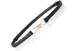YIWEIYA Womens Faux Leather Skinny Belt Skinny PU Leather Adjustable Slim Thin Waistband Belts with Metal Buckle for Ladies Jean Dress Slim Belt