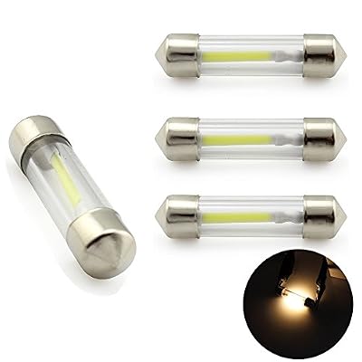 weiXuan Lot de 4 ampoules LED pour lampe tubulaire pour l'éclairage de l'habitacle d'une voiture. 27 mm/31 mm/36 mm/39 mm/41 mm, 12 V, 360 °. Lampe éclairage en forme d'épi de maïs, Blanc chaud 3000 K. Idéale pour l'éclairage de l'habitacle d'une v…
