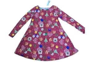 STAR FASHION GLOBAL LTD Womens Ladies Gingerbread Snowman Xmas Flare Xmas Swing Dress Plus Size