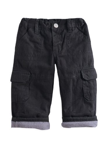Pumpkin Patch Unisex Baby Fleece Lined Peached Twill Cargos Jeans Raven Newborn