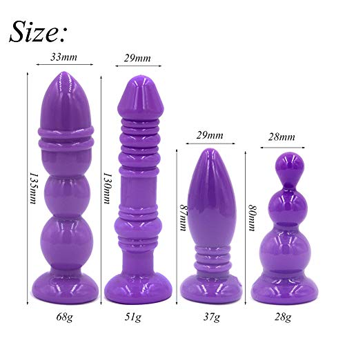 ZCXZY Impermeable 4pcs / Anales Pl-ùg Trainer Kit para mujeres MenSet Soft Silicone Unique Design Anales Pl-ùg Trainer Kit para mujeres Hombres ZCXZY