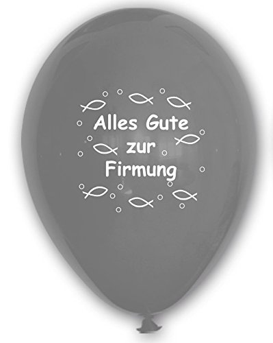 10 Luftballons Alles Gute zur Firmung, SILBER, ca. 30 cm Durchmesser