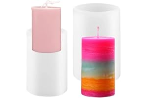 MEZHEN Molde Velas Cilindro Silicona Cilíndricos Resina Epoxi Moldes Velas Epoxy Moldes Navidad Silicona Molde de Resina de Navidad