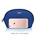 Arvok Cosmetic Pouch Makeup Beauty Case Purse Toiletry Bag PU Leather Portable Handy Travel Accessory Storage Organizer for Women Skincare, Royal blue