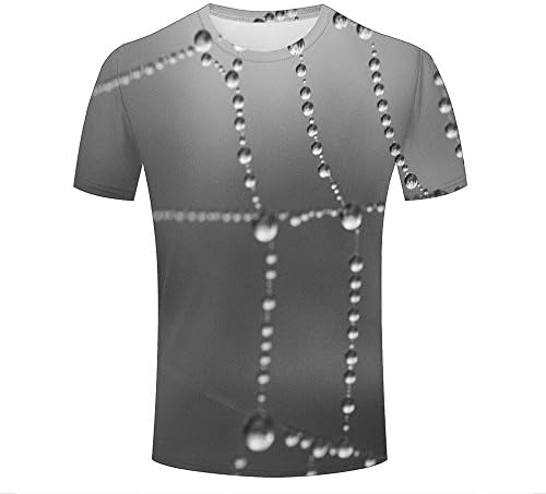 qianyishop 3d Print Short Sleeves T Shirts Retro Style Wet Spider Web Graphics Men Women Couple Fashion Tees XXL