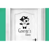 Personnalisé pirate panda Salle Porte Stickers Vinyle Pochoirs