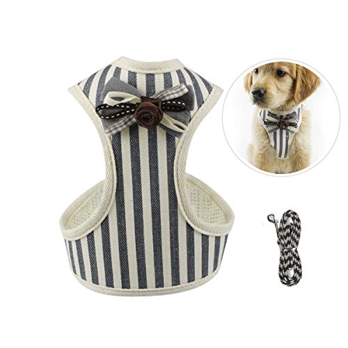 Preisvergleich Produktbild ZOCONE Hundegeschirr Hundegeschirr Kleine Hunde, Brustgeschirr Hund Hundegeschirr und Leinen Set Hundeweste für mittelgroße Hunde (L, Grau)