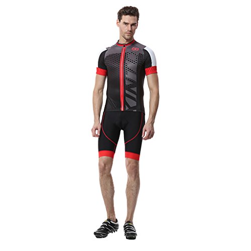 Radtrikot Skysper Outdoor Sports Fahrradbekleidung Set Männer Kurzarm Radfahren Jersey + Radfahren Latzhose Shorts - 3