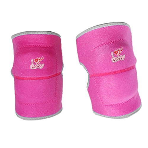 Kinder Sport Knieschützer Knieschoner Kniepolster Verdicken Schwamm - Roserot + Grau, S
