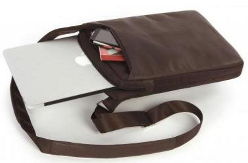Tucano Fina Leder Tasche für Apple iPad/Netbooks 29,5 cm (11,6 Zoll) Größe XS braun - 3