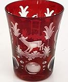 Antik Glas Egermann Schnapsglas antik Stamper, Likörglas Glas böhmisches Glas rubin rot Antik Glas Sammler Glas gebraucht Zustand wie neu Höhe ca. 5,5 cm