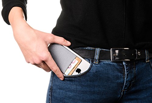 â¤ Cardsock - #1 Premium Smartphone Kartenhalter - grau / grey - Kreditkarten, Ausweise & Bargeld am Handy - Kartenfach & Kreditkartenhalter