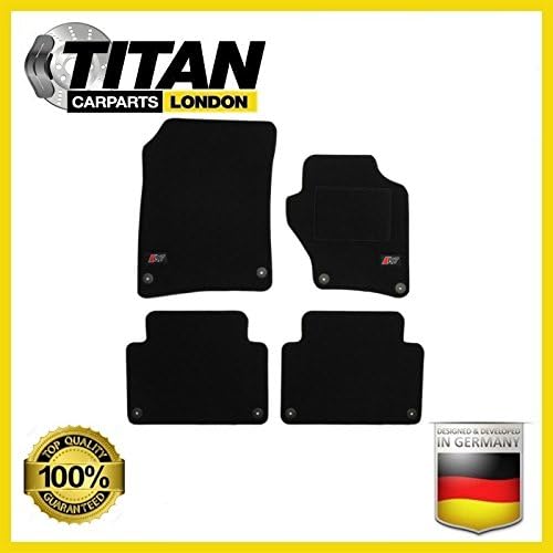 BLACK HEAVY DUTY LOGO CAR FLOOR MATS FOR Q7 2006>2015 4 PIECE SET