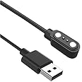 GO SHOPS BK-92 Magnetic 2 Pin Watch Charger, W26 Plus 44mm Adapter, 45 cm Cable Compatible for USB W26/W26 and Smartwatch (Black, Charge Cable Only)