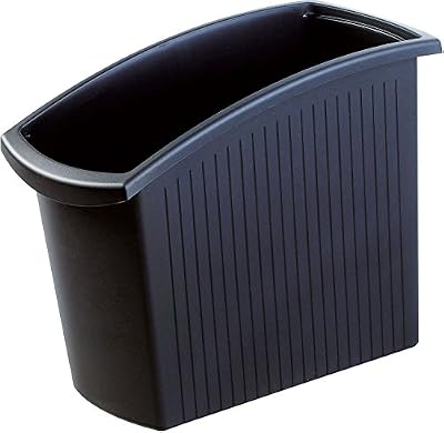 HAN 1840-13, corbeille à papier MONDO, élégante, ergonomique, rectangulaire et svelte, 18 litres, noir