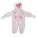 Girls Baby Pink Hooded OWL DESIGN Snowsuit Inc Detachable Mittens Newborn