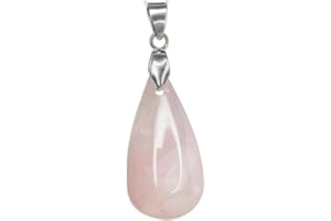 Vera Mentis Pendentif Goutte Quartz Rose Naturel – Pierre de l’Amour & de la Douceur – Bijou Énergétique Féminin Unisexe – Lithothérapie & Bien-Être