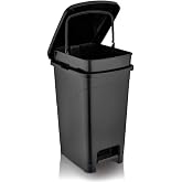 Omnipazar SRL-3030 Slim Pedallı Plastik &Ccedil;&ouml;p Kovası İ&ccedil; Kovalı 40 lt Siyah