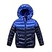 Produktbild ODJOY-FAN Kinder Mäntel, Jungen Mädchen Dick Hooded Mantel Gepolstert Farbe Patchwork Outerwear Winter Warm Jacke Nähen Baumwollmantel Casual Hoodies Jacke Coat (Dunkelblau,140)